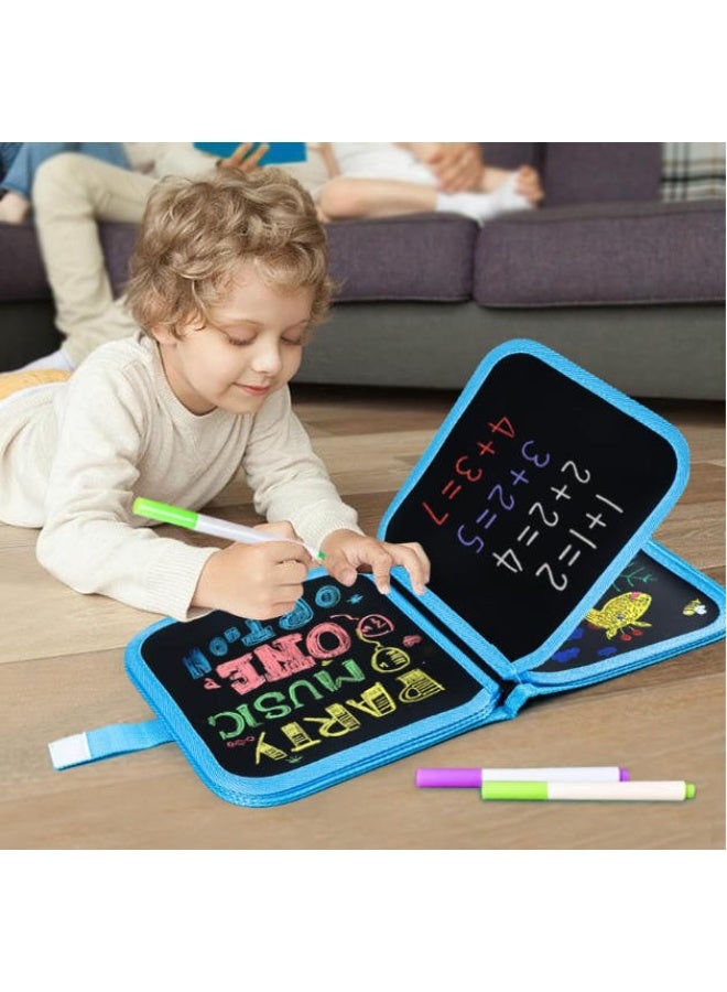 دايتويز كتاب رسم للأطفال بنمط الديناصورات قابل للمسح - لوحة رسم قابلة لإعادة الاستخدام مكونة من 10 صفحات مع 6 أقلام ألوان مائية ومناديل مبللة. - Image 5